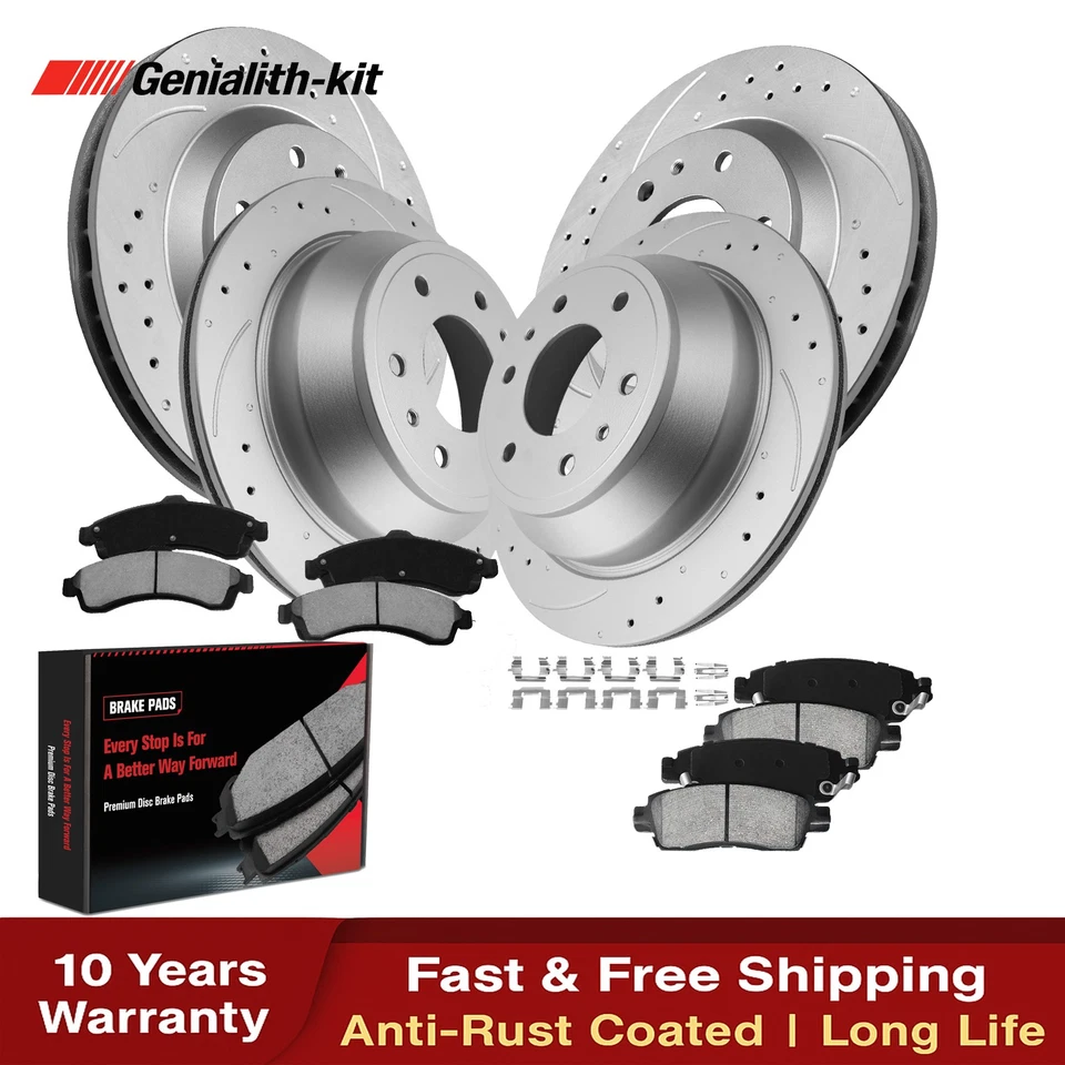 12.01" Front 12.8" Rear Brake Rotor Ceramic Pad for Chevy Trailblazer GMC Envoy - Image 1 of 4