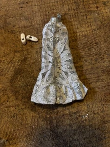 Topper Dawn doll clothes clone white silver lace gown - Picture 1 of 2
