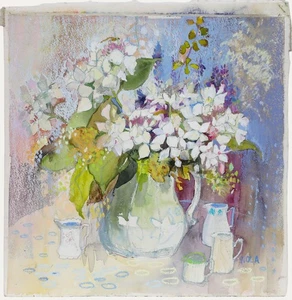 Nola Armstrong - 20th Century Mixed Media, Autumn Flowers - Picture 1 of 4