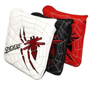 Spider Embroidery Golf Square Mallet Putter Head Cover with Magnetic Closure - Picture 1 of 11