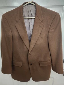 Luxury Hart Schaffner & Marx Gold Trumpeter 100% Cashmere Blazer Brown 38 S - Picture 1 of 12