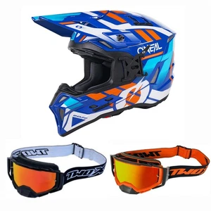 Oneal Combo Crosshelm mit Brille EX-SRS DUST blau orange MX Helm Atom Cross - Bild 1 von 7