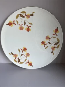 Vtg Hall China Jewel Tea Autumn Leaf Cake Plate 9.5” - Picture 1 of 4