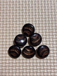 Showa Retro Resin Buttons, Geological Pattern, Gold Plated, 15mm, 6 pcs, Vintag - Picture 1 of 3