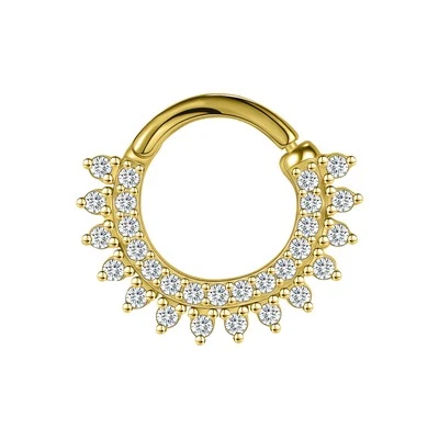 1 pieza plata esterlina 925 circonita cúbica nariz tabique anillo aro oro oreja hélice caracola piercing Foto 1 de 4