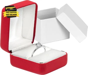 Elegant PU Leather Ring Box - for Your Wedding Ring- Engagement Ring, Jewelry Gi - Bild 1 von 7