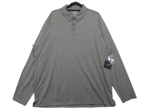 01.ALGO Polo Shirt Mens 2XL Gray Performance Long Sleeve Quick Dry UV SPF 40 - Picture 1 of 9