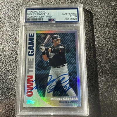 2008 Topps Miguel Cabrera Own The Game Autógrafo PSA/DNA Auténtico Auto Marlins Foto 1 de 3