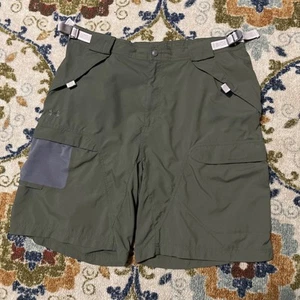 Under Armour Shorts Mens Sz XL Army Green RipStop Cargo Belted Hiking Climbing - Picture 1 of 7