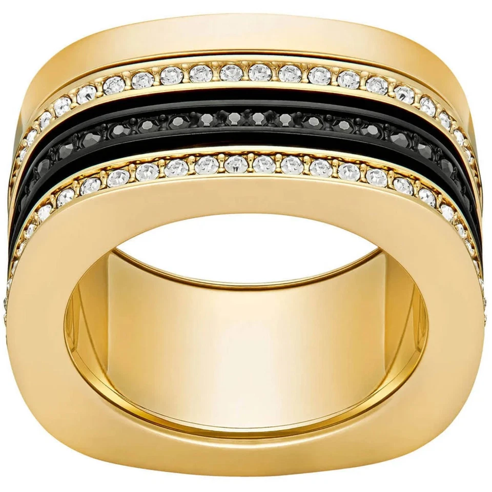 Swarovski Women's Ring Vio Yellow Gold Plated with Crystal Pavé Size 7 5143854