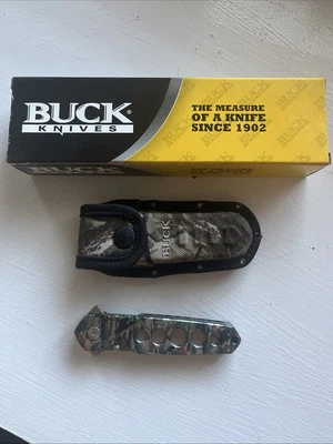 Buck Knives USA 183 Alpha Crosslock Pocket Knife Camo Shooters 12-20G Choke Tool - Image 1 of 4