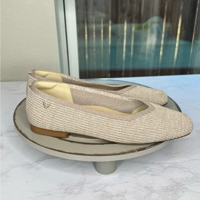 VIVAIA Марго 2.0 квадратный носок плоский женщин US6.5 вязаный бежевый балет плоский устойчивый - Изображение 1 из 4