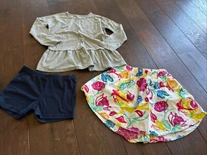 Tea Collection Girls 10 Shorts Skirt Ruffle Shirt Lot - Picture 1 of 9