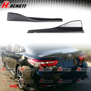 For Toyota Camry SE XSE 18+ Carbon Fiber Style Rear Side Splitter Side Skirt Lip - Picture 1 of 8