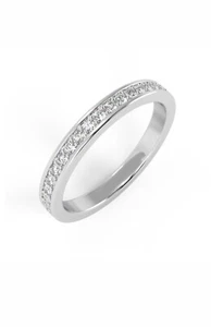 Dainty 0.50ct Natural Round Diamond Pave set Full Eternity Ring in Solid Gold - Picture 1 of 7