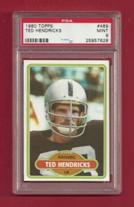 1980 Topps #489 Ted Hendricks PSA 9 como nuevo Pop 45 solo 5 Higher Hof Raiders Colts - Imagen 1 de 1