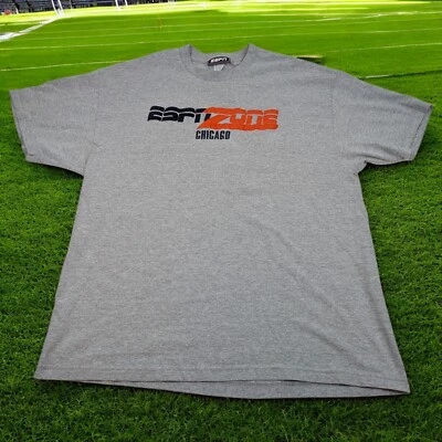 Camiseta deportiva vintage ESPN Zone Chicago XXL gris bordada rara Foto 1 de 4