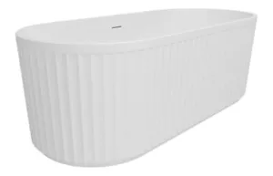 Splendido bagno indipendente Bishop motivo bianco lucido e scanalato - Nuovo design - Foto 1 di 6