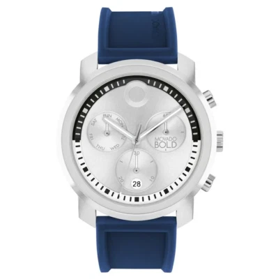 RELOJ PARA HOMBRES MOVADO 3601048 TREND PROPEL CRONÓGRAFO ESFERA PLATEADA SILICONA AZUL Foto 1 de 4