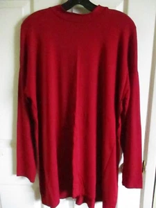 SZ S Eileen Fisher China Red Lightweight Jersey Mock Neck Tunic Top NWT - Picture 1 of 2