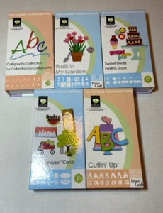 Lot Of 5 Cricut Cartridges And Overlays Provo Craft Font And Shapes Used - Picture 1 of 8