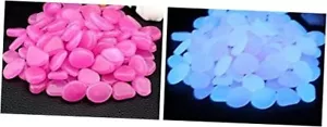 300PCS Glow Stone Glowing in The Dark Pebbles Outdoor Decor Fish Tank Purple - Picture 1 of 6