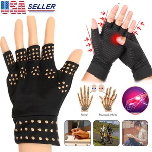 Copper Compression Arthritis Gloves Carpal Tunnel Joint Pain Relief for MenWomen - Picture 1 of 22