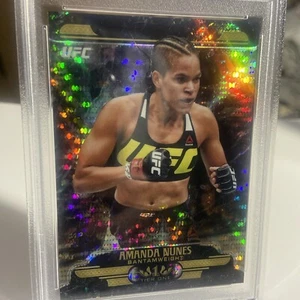 2017 Topps Chrome UFC Amanda Nunes Fire Pulsar Refractor 33/50 PSA Gem MT 10 - Picture 1 of 3