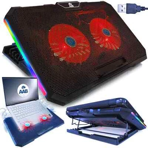 AABCOOLING GEMINI - ADJUSTABLE SILENT FAN NOTEBOOK COOLER PAD - 10"~17.3" LAPTOP - Picture 1 of 7