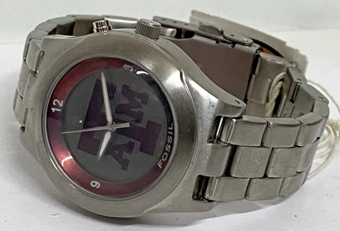 Fossil Texas A&M University KALEIDO Wrist Watch Stainless Steel LI-2098 NEW CON Cover