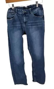 Silver Jeans Boys 14 Blue Zane Straight Leg Adjustable Waist Distressed - Picture 1 of 6