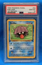 1999 POKEMON FOSSIL # 54 SHELLDER PSA 10 GEM MT PSA # 59661240  1st Edition