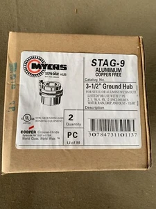 (2) NEW IN BOX Eaton Crouse-Hinds series Myers STAG-9 ground hub, Alum 3 1/2” - Picture 1 of 5