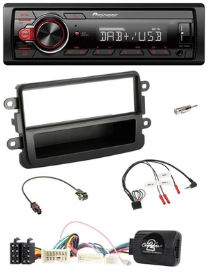 Pioneer MP3 1DIN DAB USB Lenkrad Autoradio für Dacia ab 2012 schwarz - Bild 1 von 4