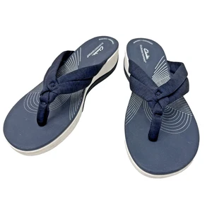 Cloudsteppers by Clarks Arla Kaylie Black Fabric Thong Flip Flops Size 11 NWOT - Picture 1 of 9