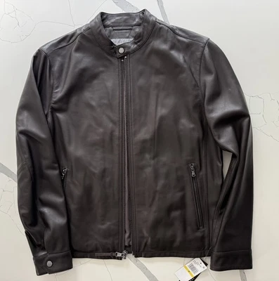 MICHAEL KORS  Leather  Jacket -DARK BROWN - Size: M - PROTOTYPE , Value $600 - Image 1 of 4
