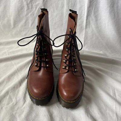 Botas Dr Martens Leona AirWair de cuero con tacón para mujer plataforma caramelo talla 9 Foto 1 de 4