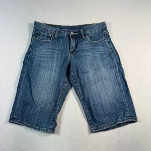 Lucky Brand Jean Shorts Womens 28 Blue Bermuda Mid Rise Dark Wash - Picture 1 of 11