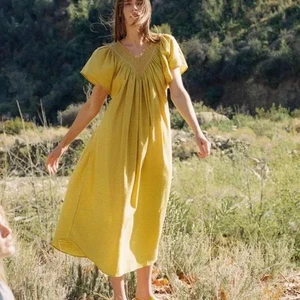Vestido midi Christy Dawn para mujer Maribel bordado talla M cuello en V campesino pradera - Imagen 1 de 8