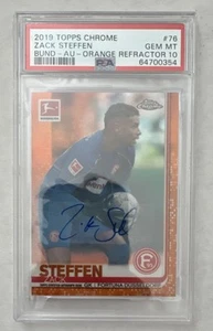 2019 Topps Chrome Bundesliga Zack Steffen #76 Auto Orange /25 PSA 10 Rookie SP - Picture 1 of 4