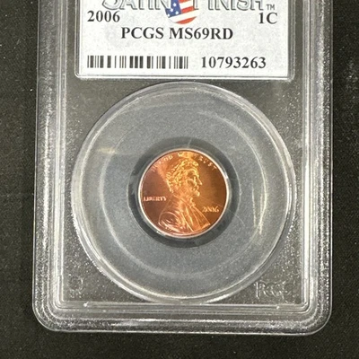 2006 P Lincoln Cent 1c PCGS MS 69 RD Satin Finish Red Beauty - Image 1 of 2