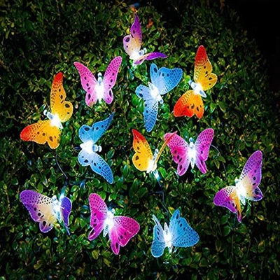String Lights, Solar String Lights, Outdoor, Waterproof, 12 LED Butterfly Lights - Image 1 of 4