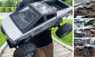Scale RC Cars Remote Control Car, 4WD Off-Road Truck, Metal Shell 1:12 Silver - Image 1 of 4