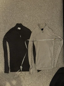 ASOS Muscle Fit Quarter Zip Sweater Lot XS Gray & Beige Knit Pullover Men’s - Picture 1 of 3