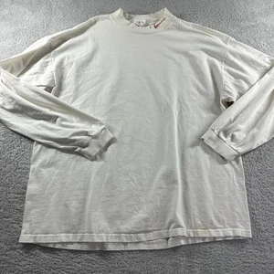 VINTAGE Nike Base Layer Shirt Mens 2x White Turtleneck High Neck Long Sleeve - Picture 1 of 10