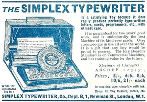 Vintage Simplex Typwriter Advert - Original Pre-War 1937 - Picture 1 of 1