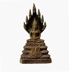 Thailand Amulet Statue, Buddha in the Naga Prok Posture (Solid Casting), Collect - Picture 1 of 9