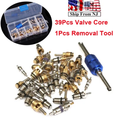 40X Kit de núcleo de válvula de aire acondicionado para reparación de aire acondicionado automático R12 R134a herramienta removedora de núcleos Foto 1 de 4