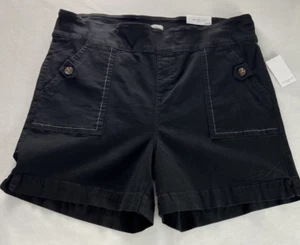 Westbound Woman Plus Size 24W Shorts Marina High Rise Classic Pull On Black G13 - Picture 1 of 24