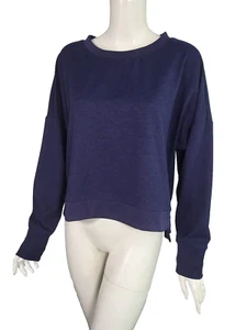 GAP GapFit Brushed Tech Jersey Oversized Drop Shoulder Sweatshirt Navy Blau Gr. L - Bild 1 von 3